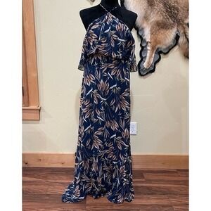 Lulus Trip to‎ Paradise Navy Blue Floral Print Maxi Dress
